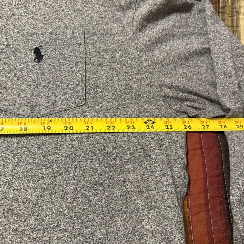 Polo Ralph Lauren Mens Grey Black Pony Long Sleeve Heather Pocket Soft XLT